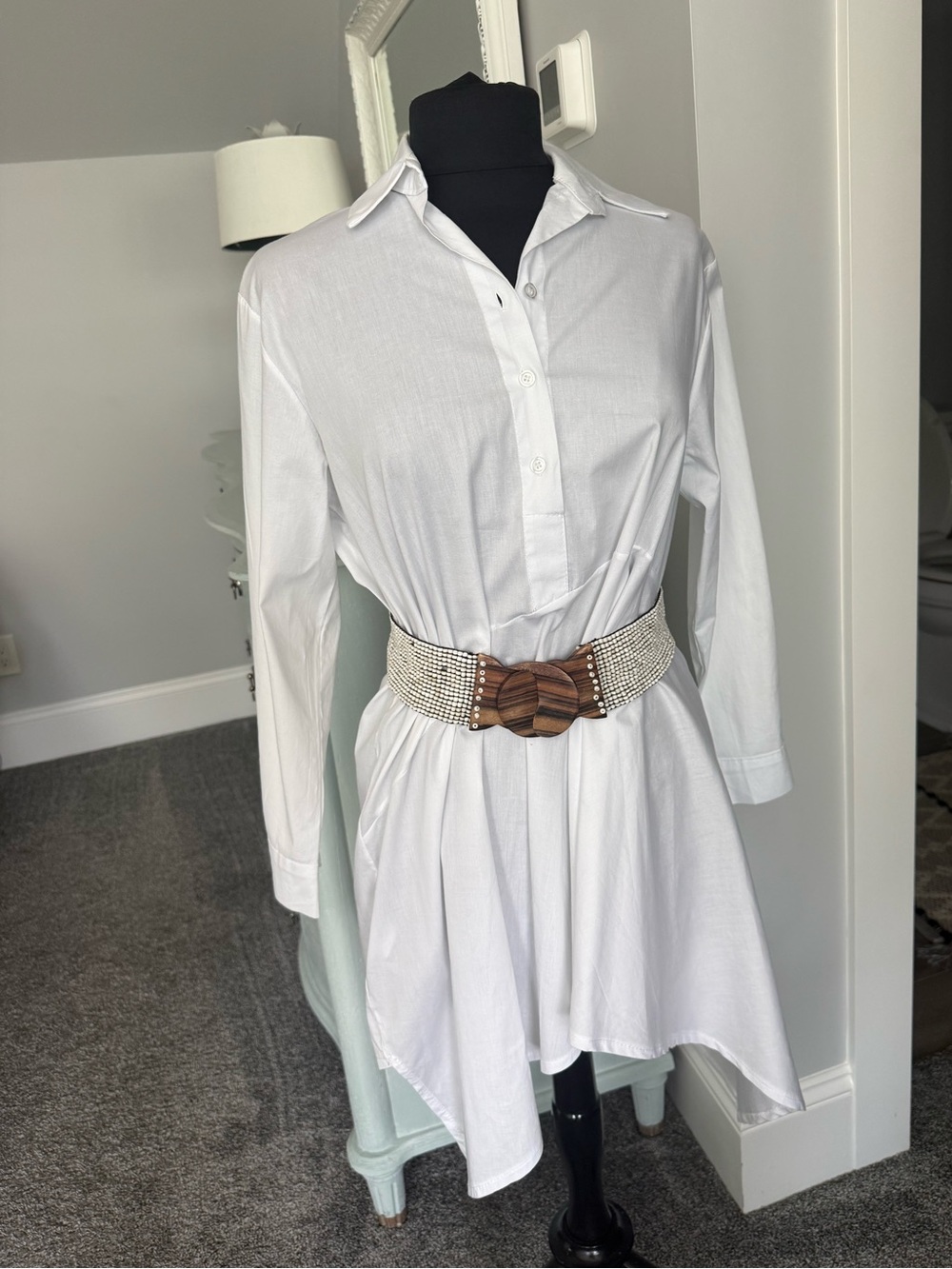 Uniquely hemmed white cotton dress Small